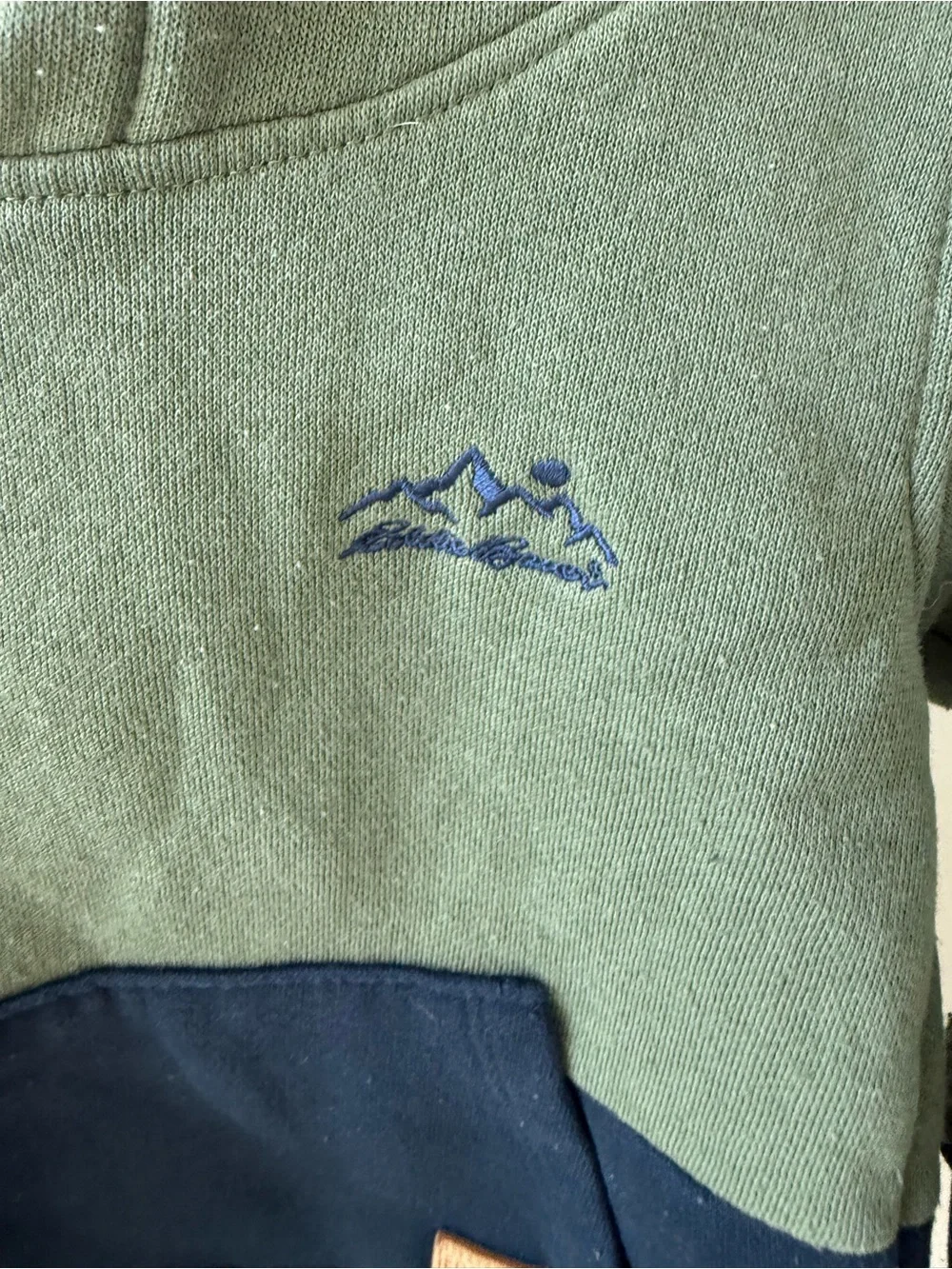 Eddie Bauer Kids Sherpa Lined Colorblock Hoodie 18M Green Navy